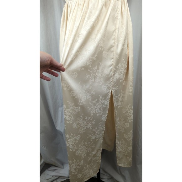 For Love & Lemons Cream Square Neck Wedding Dress Puff Sleeve Brocade Cottage XS - Picture 5 of 8